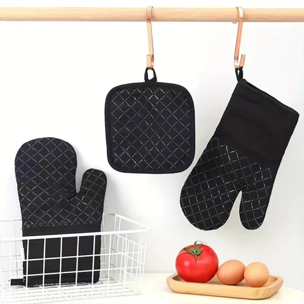 4-Piece Silicone Oven Mitts & Pot Holder Set