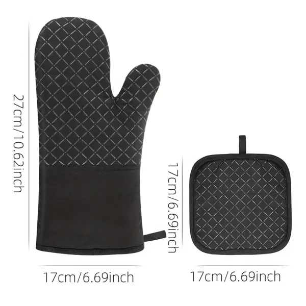 4-Piece Silicone Oven Mitts & Pot Holder Set
