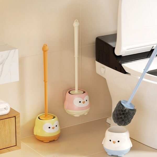 Cute Penguin Toilet Brush with Holder