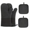 4-Piece Silicone Oven Mitts & Pot Holder Set