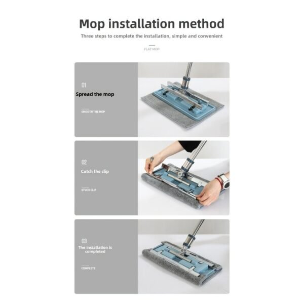 Heavy-Duty Stainless Steel Mop with Replacement Cloth
